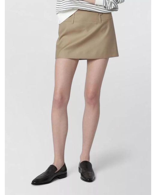 DUNST Natural Mini Skirt Belt Loops Back Pockets