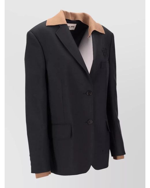 Miu Miu Blue Oversized Blazer