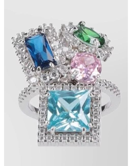 Maison Margiela Blue Bijoux Ring Gemstones Prong Setting Band