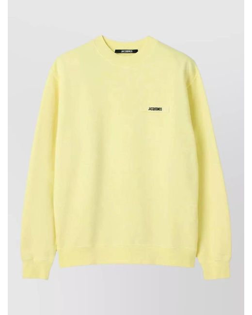 Jacquemus Yellow Gros Grain Crew Neck Long Sleeve Sweatshirt for men