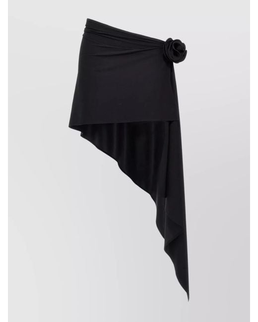Magda Butrym Black Asymmetric Draped Skirt