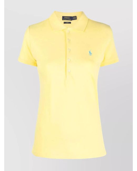 Ralph Lauren Yellow Julie Embroidered Logo Polo Shirt