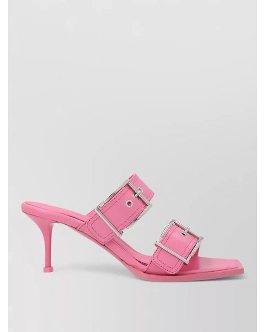 McQueen Pink Leather Sandals