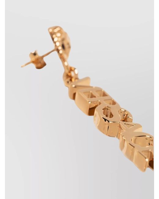 Versace Natural Logo Drop Earrings