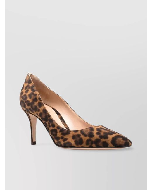 Gianvito Rossi Multicolor Leopard-Print Leather Pumps
