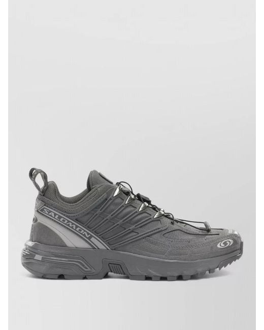 Salomon Gray Leather Low-Top Sneakers for men