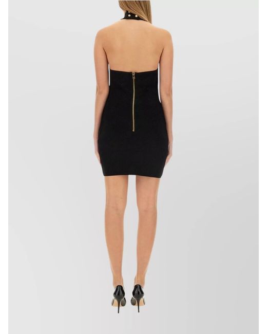 Balmain Black Checked Mini Dress