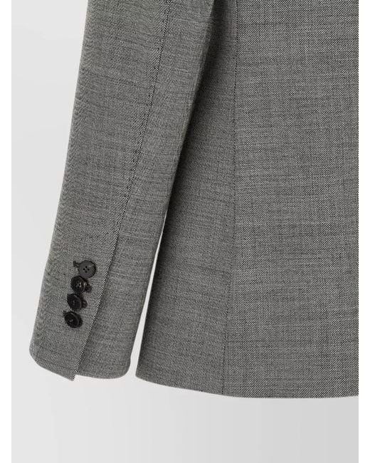 Alberto Biani Gray Double Breasted Blazer Houndstooth Tailored Fit