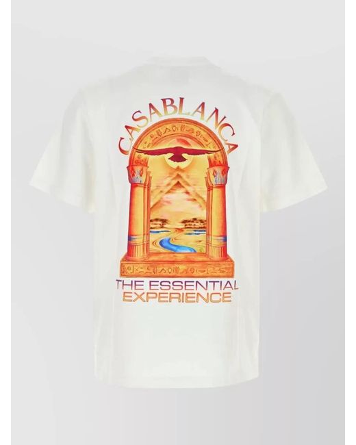 Casablanca White Organic Cotton T-Shirt for men