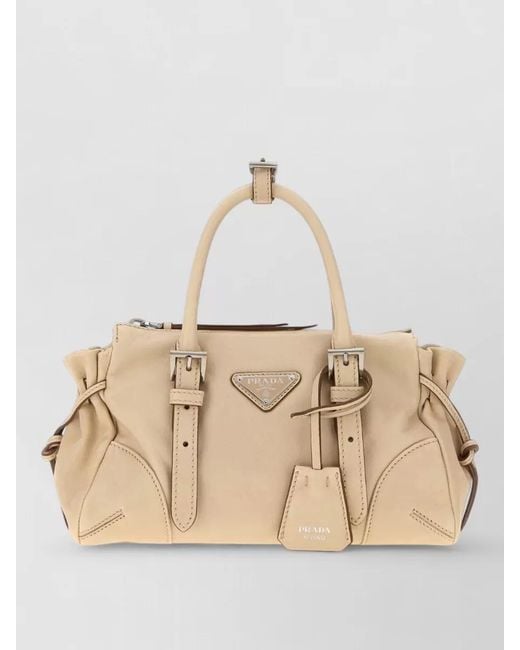 Prada Natural Leather Small Karin Clutch Bag Handbag
