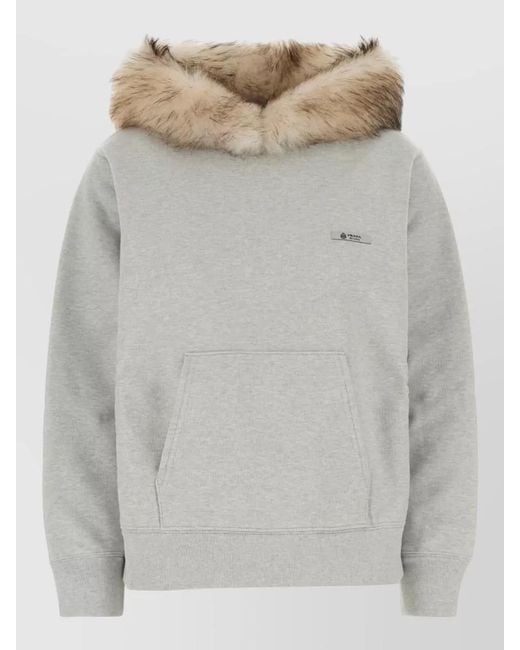 Prada Gray Cotton Hoodie