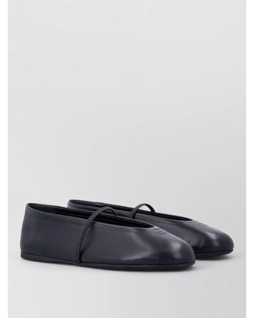 Miu Miu White Contemporary Leather Ballet Flat Rounded Toe