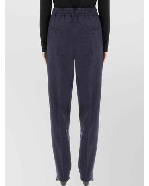 Isabel Marant Blue Regular-Fit Wool Straight Trousers
