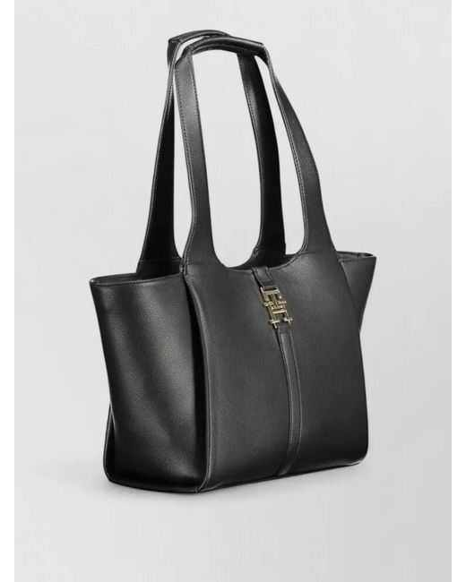 Tommy Hilfiger Gray Leather Tote Bag