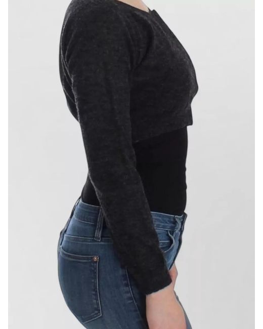Ermanno Scervino Black Wool Knit Cropped Cardigan