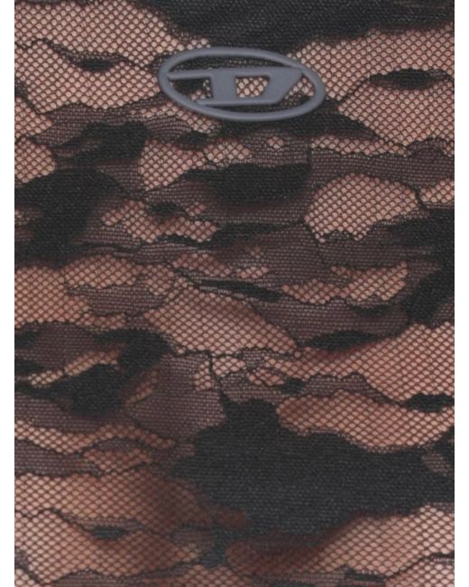 DIESEL Black Lace Slim-Fit Short-Sleeve T-Shirt