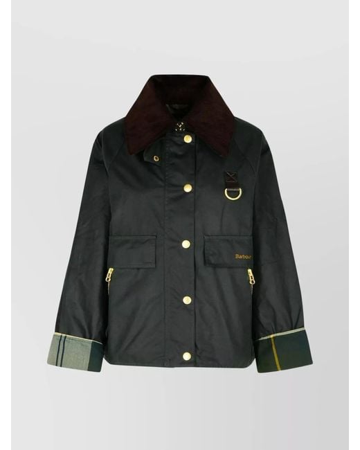 Barbour Black 'Catton' Waxed Cotton Jacket