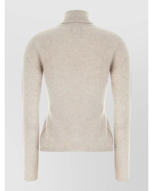 Vanisé White Cashmere Turtleneck Sweater Long Sleeves