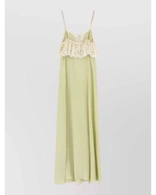 Chloé White Silk Night Dress Lace Inserts