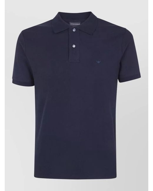 Emporio Armani Blue Cotton Polo Shirt for men