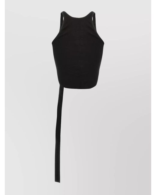 Rick Owens Black Cropped Tank Top