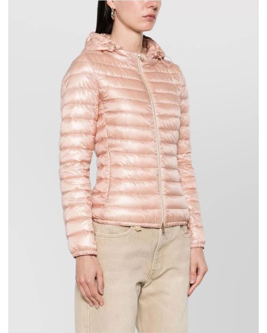 Herno Pink Short Down Jacket Detachable Hood