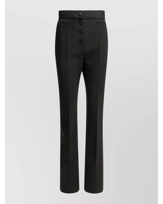 Valentino Black Vgold Tailored Trousers High Waist Pleats