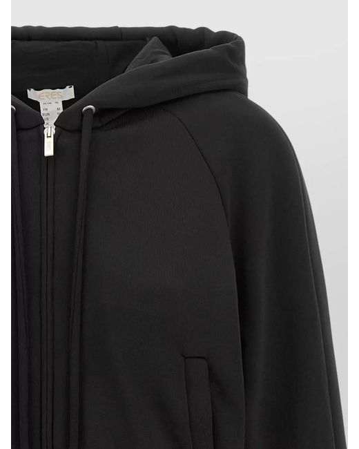 Eres Black Cropped Zip-Up Hooded Jacket