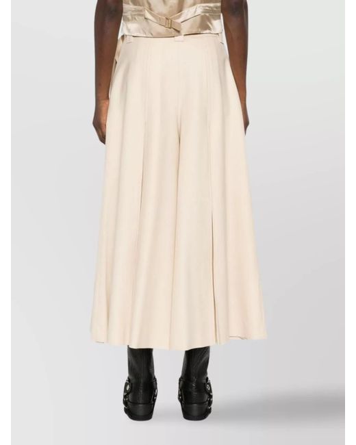 Zimmermann Natural Wool Pleated Wide-Leg Trousers