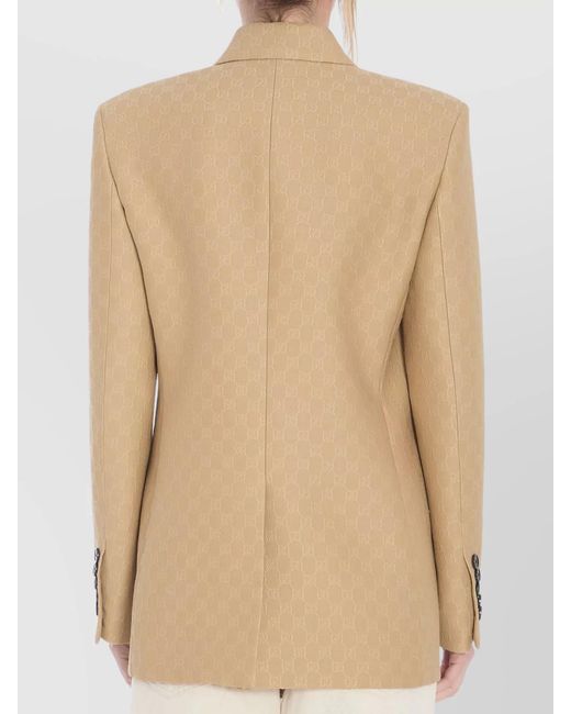 Gucci Natural Wool And Silk Double-Breasted Jacket