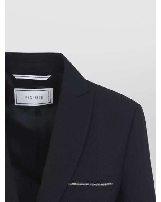 Peserico Blue Slim Fit Tailored Double Breasted Blazer Jacket