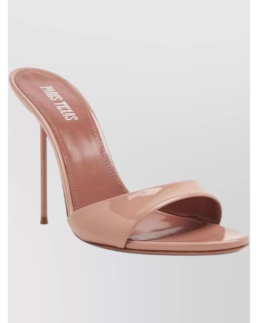 Paris Texas Pink Leather High-Heel Mules