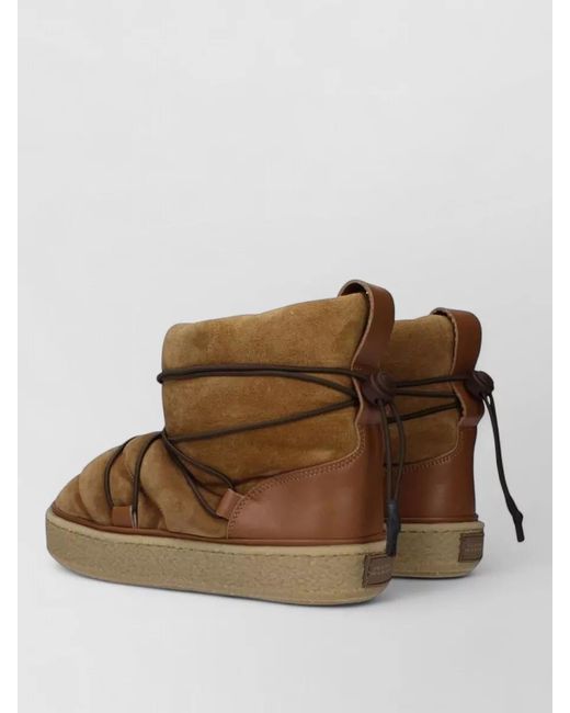 Isabel Marant Brown Suede Leather Quilted Lace-Up Ankle Boots