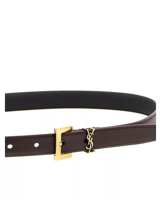 Saint Laurent White Eel Leather Cassandre Belt