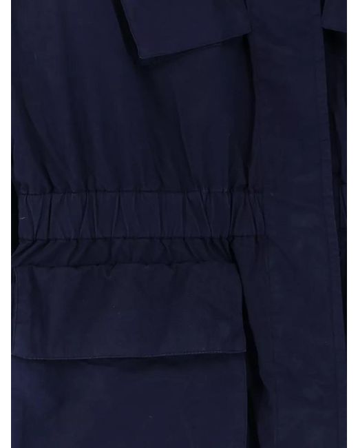 Aspesi Blue Cotton Jacket Collars Pockets Elastic Waistband