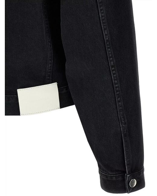 Loulou de Saison Black Denim Cropped Jacket