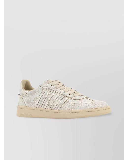 DSquared² Natural Leather Low-Top Sneakers for men