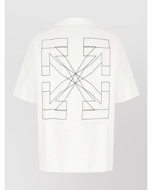 Off-White c/o Virgil Abloh White Poplin Shirt Graphic Print Short Sleeves for men