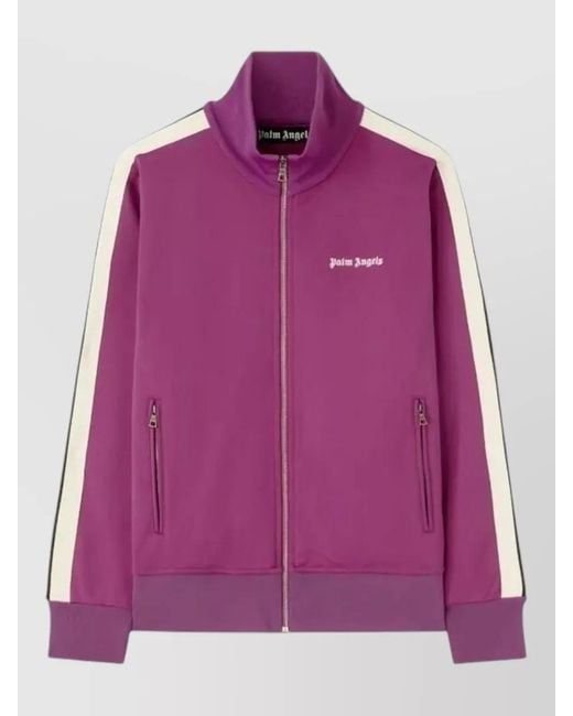 Palm Angels Purple Printed Polyester Jacket for men