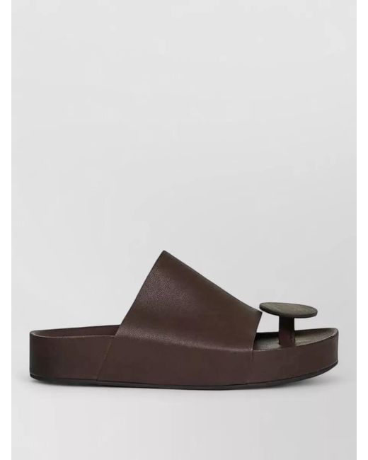 Uma Wang Brown Leather Thong Slides