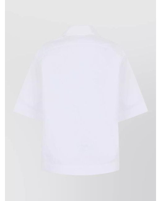 Jacquemus White Short Sleeve Cotton Shirt Contrast Pocket for men