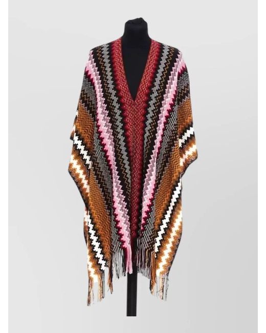 Missoni Red Wool Poncho
