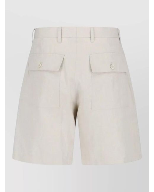 Lardini White Tailored Shorts Featuring Belt Loops Buttoned Pockets for men