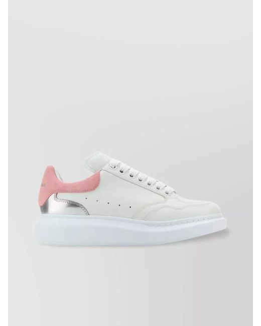 McQueen White Leather Oversized Low-Top Sneakers