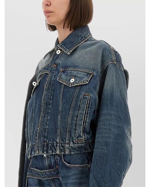 Jean Paul Gaultier Blue Denim Oversized Cropped Jacket