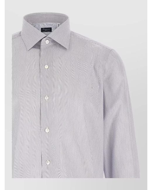 Finamore 1925 Multicolor Napoli Shirt Button Down Collar Stripes for men