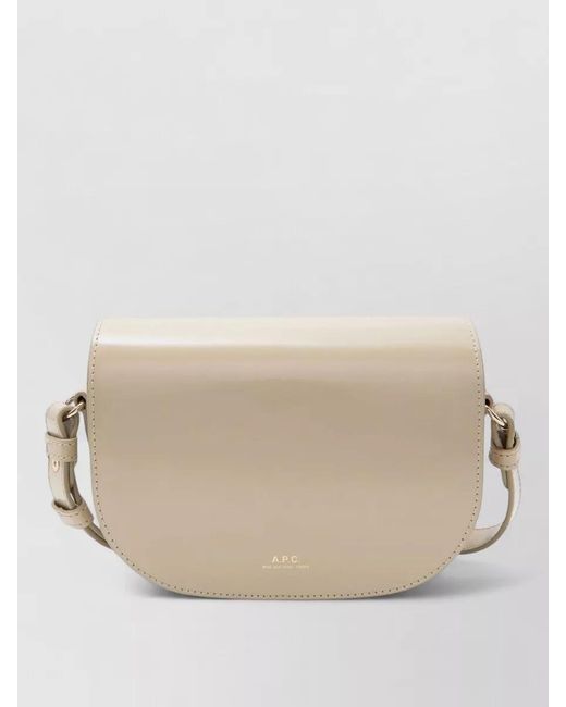 A.P.C. Natural Small B Side Leather Shoulder Bag
