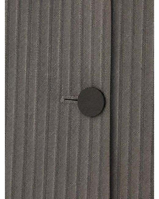 Alberta Ferretti Gray Tailored Pinstripe Double Breasted Jacket Vest