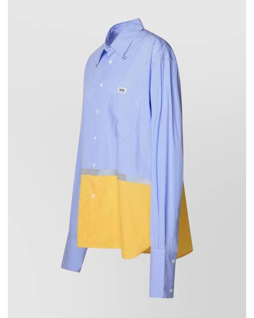 Gcds Blue Striped Shirt for men