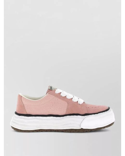 Maison Mihara Yasuhiro Pink Leather Low-Top Sneakers for men